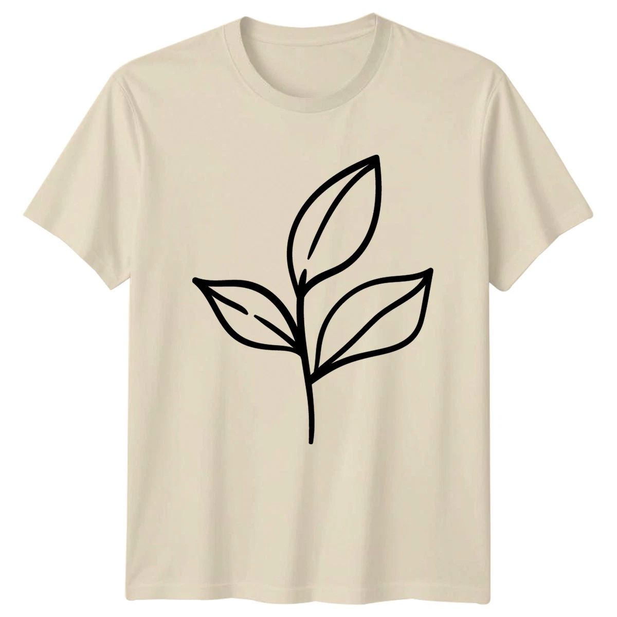 Simple Leaf Plant Design T-Shirt Botanical Illustration Nature Birthday Unisex T-shirt, Sweatshirt, Hoodie, Long Sleeve Tee - T-Shirt, Sweatshirt, Hoodie