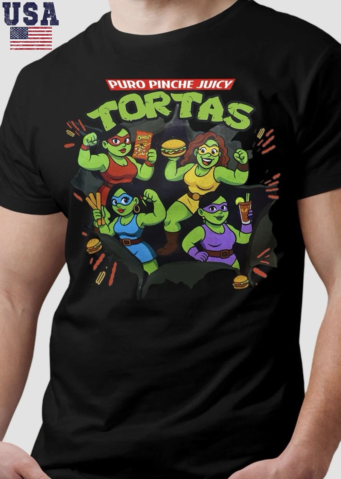 PURO PINCHE JUICY TORTAS FUNNY MEXICAN FOOD PARODY T-SHIRT LATINA NINJA STYLE Unisex T-shirt, Sweatshirt, Hoodie, Long Sleeve Tee - T-Shirt, Sweatshirt, Hoodie