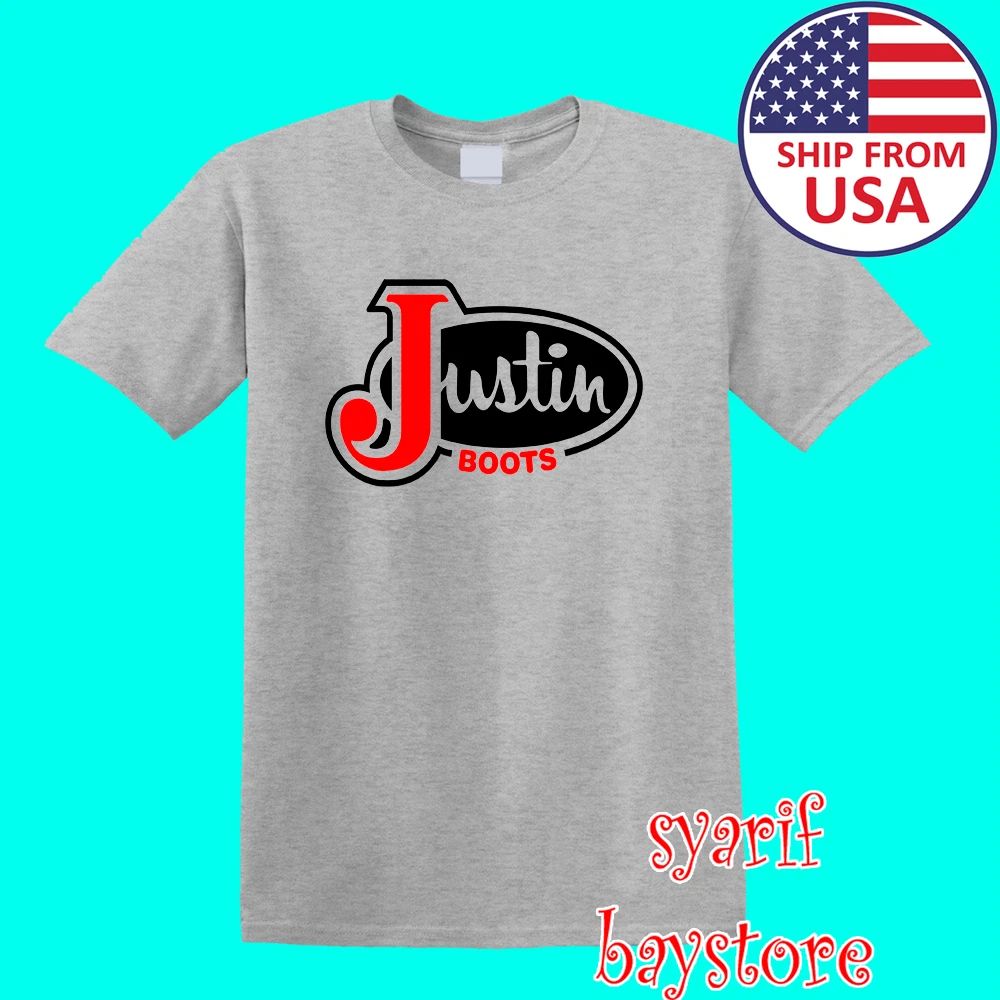 Justin Boots Men's Grey Size S to 5XL Unisex T-shirt, Sweatshirt, Hoodie, Long Sleeve Tee - T-Shirt, Sweatshirt, Hoodie