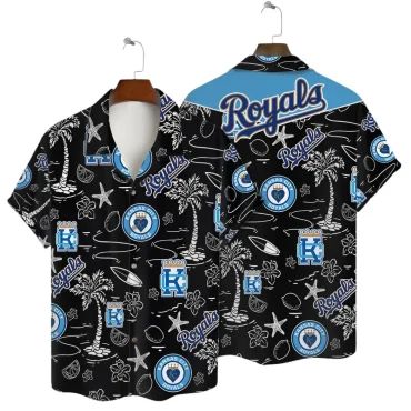 Kansas City Royals Summer Tropics Hawaiian Shirt Unisex T-shirt, Sweatshirt, Hoodie, Long Sleeve Tee - T-Shirt, Sweatshirt, Hoodie