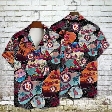 St. Louis Cardinals Sunset Collage Hawaiian Shirt Unisex T-shirt, Sweatshirt, Hoodie, Long Sleeve Tee - T-Shirt, Sweatshirt, Hoodie