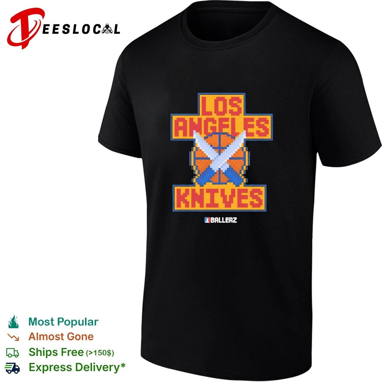 Los Angeles Knives Basketball Pixel Art T-shirt Unisex T-shirt, Sweatshirt, Hoodie, Long Sleeve Tee - T-Shirt, Sweatshirt, Hoodie