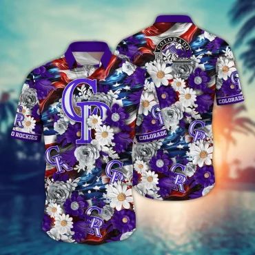 Colorado Rockies Floral Paradise Hawaiian Shirt Unisex T-shirt, Sweatshirt, Hoodie, Long Sleeve Tee - T-Shirt, Sweatshirt, Hoodie