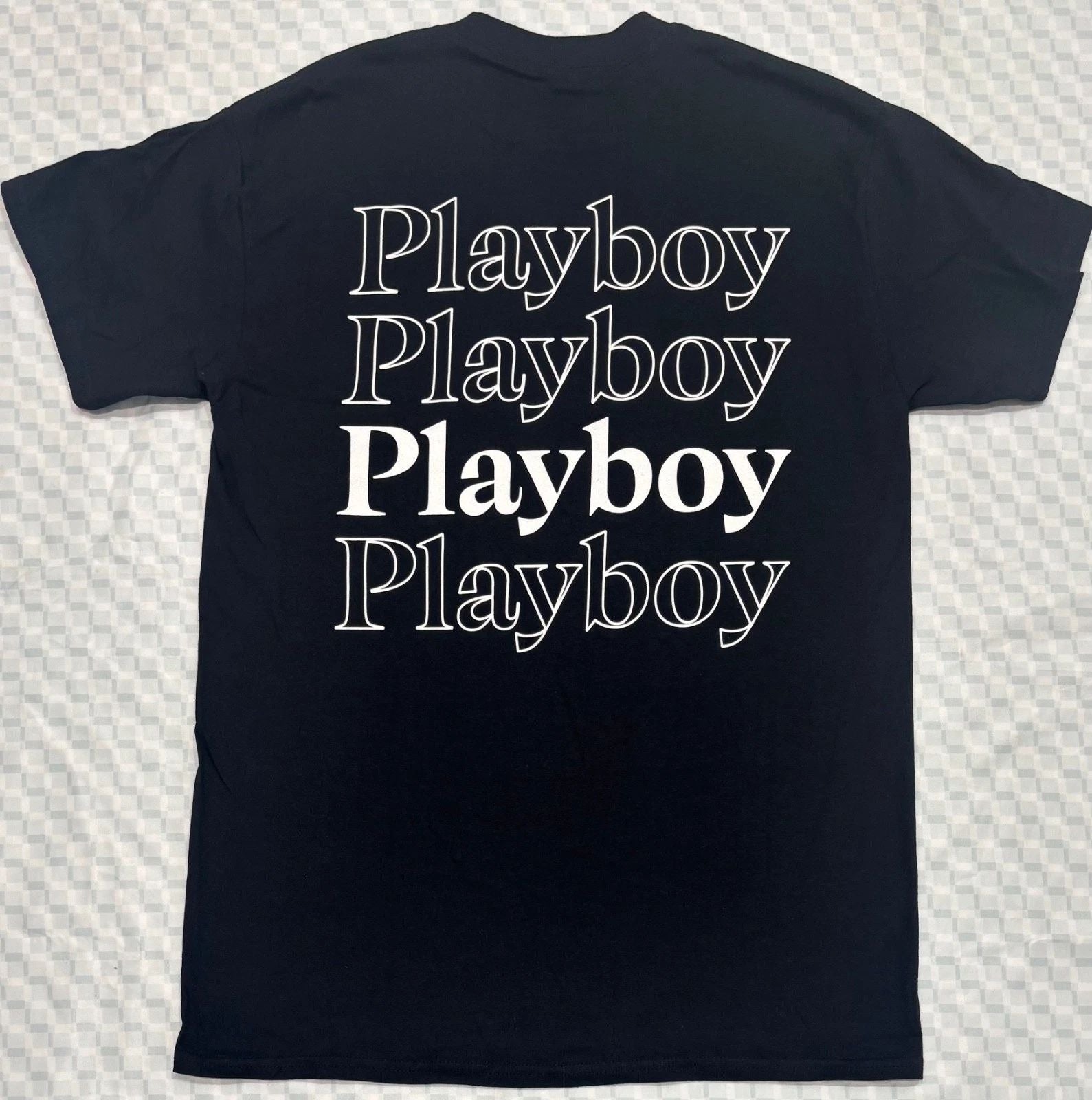 Playboy Bunny Stacked Logo T Shirt SIZE MD,LG,XL Unisex T-shirt, Sweatshirt, Hoodie, Long Sleeve Tee - T-Shirt, Sweatshirt, Hoodie