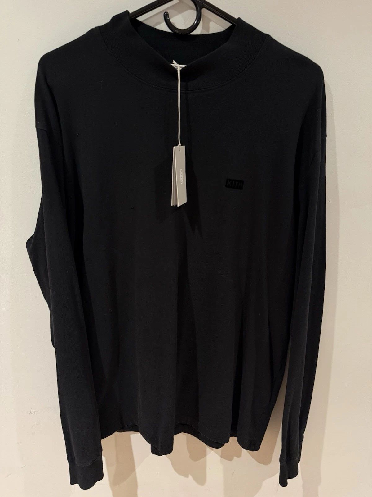 KITH Mock Neck Lax Tee XL Black Long Sleeve Designer Shirt Unisex T-shirt, Sweatshirt, Hoodie, Long Sleeve Tee - T-Shirt, Sweatshirt, Hoodie