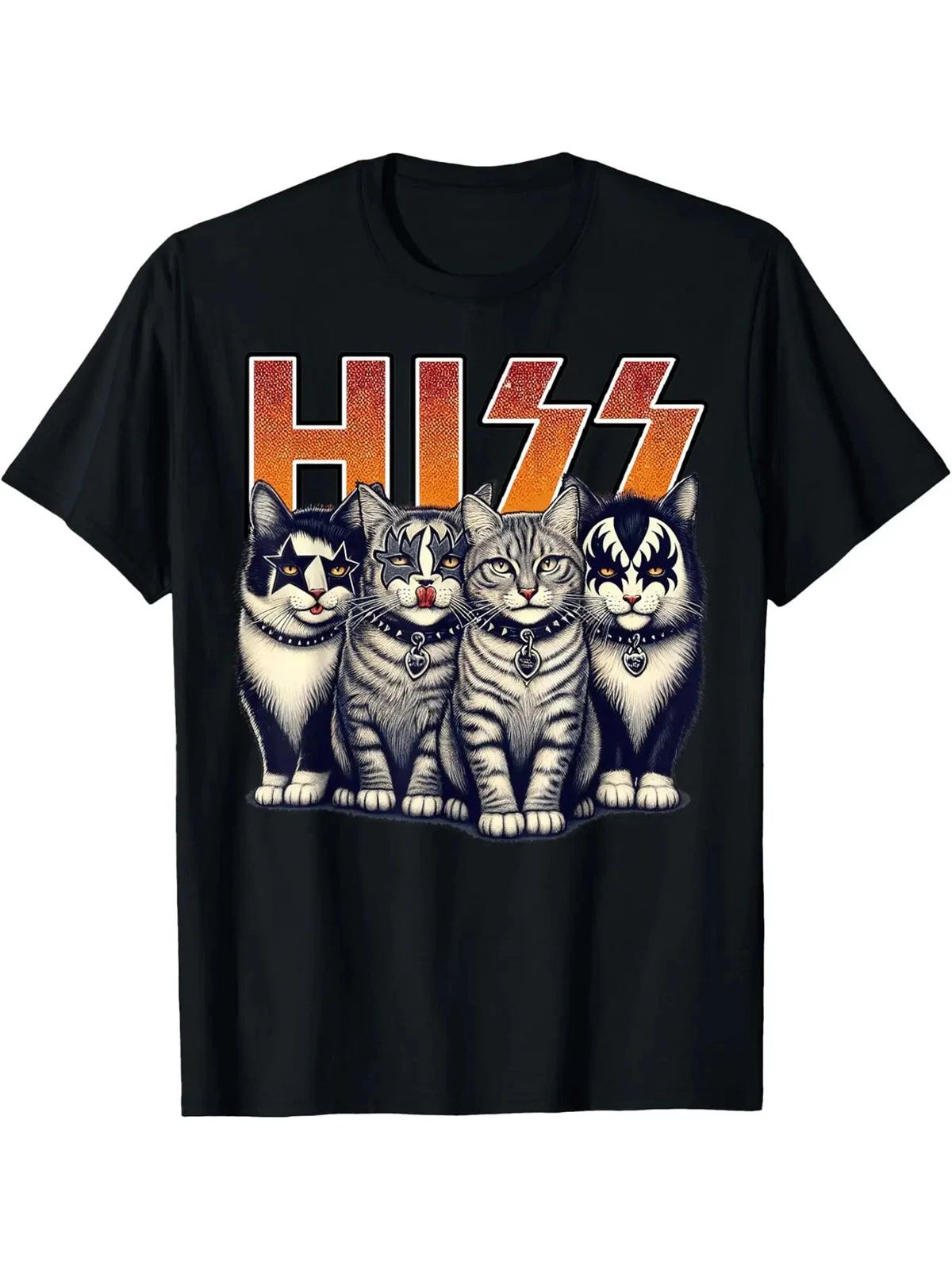 Cute Hiss Cats Rock Kittens Kitty Rocking Music Cat Lovers Men T-Shirt Men Woman Unisex T-shirt, Sweatshirt, Hoodie, Long Sleeve Tee - T-Shirt, Sweatshirt, Hoodie