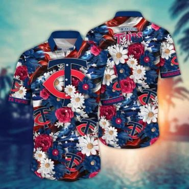 Minnesota Twins Freedom Blooms Hawaiian Shirt Unisex T-shirt, Sweatshirt, Hoodie, Long Sleeve Tee - T-Shirt, Sweatshirt, Hoodie