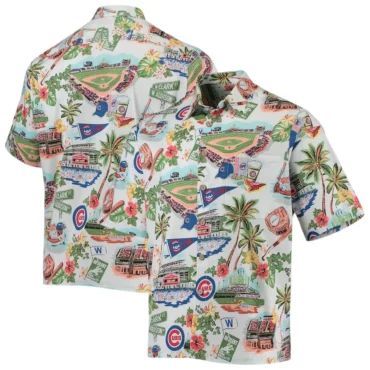 Chicago Cubs Wrigley Field Tropical Vibes Hawaiian Shirt Unisex T-shirt, Sweatshirt, Hoodie, Long Sleeve Tee - T-Shirt, Sweatshirt, Hoodie