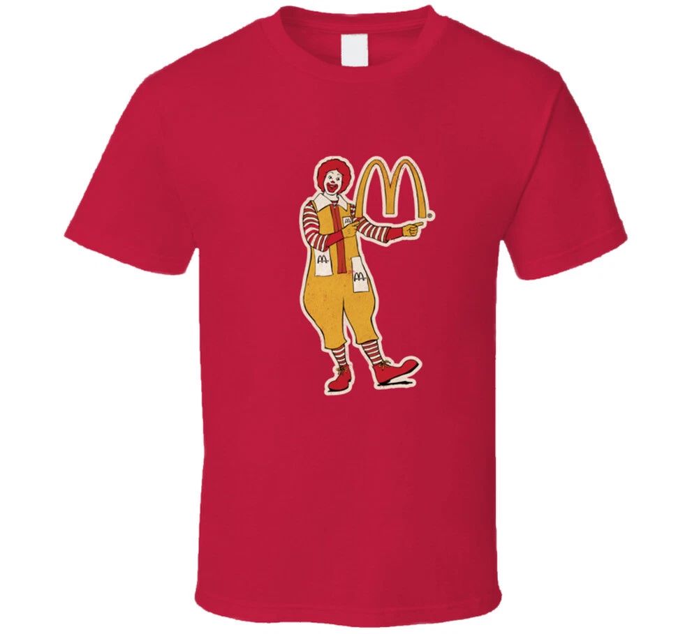 Ronald Mcdonald, T-shirt, Mcdonalds, Clown, Restaurant, Retro, Unisex T-shirt, Sweatshirt, Hoodie, Long Sleeve Tee - T-Shirt, Sweatshirt, Hoodie