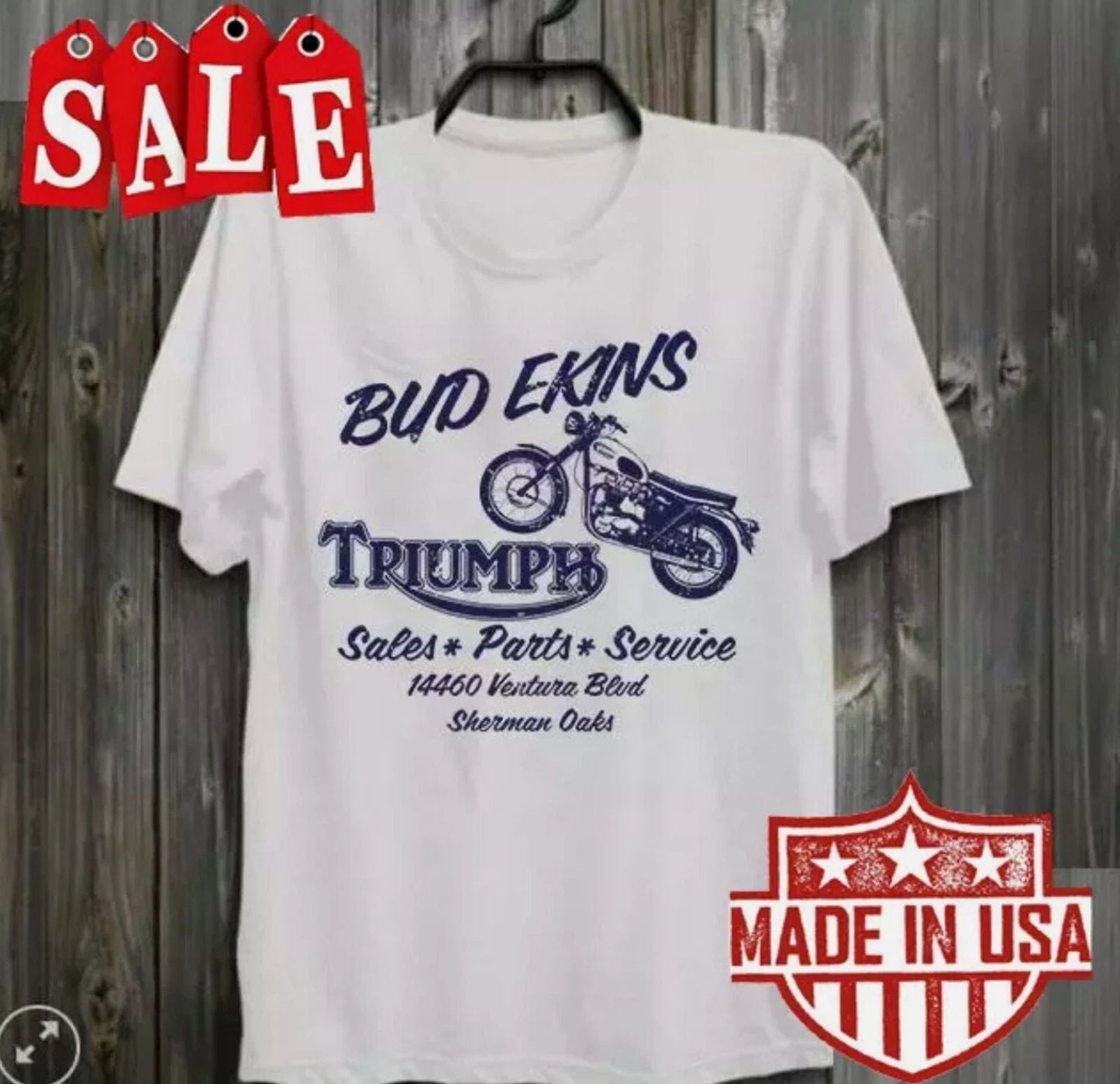 Bud ekins Triumph motocycles cotton shirt - short sleeve T-Shirt Unisex T-shirt, Sweatshirt, Hoodie, Long Sleeve Tee - T-Shirt, Sweatshirt, Hoodie