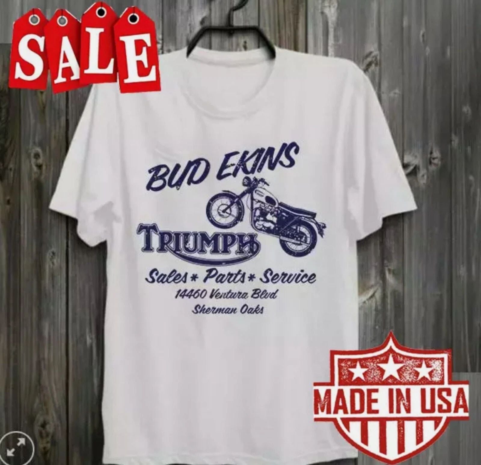 Bud ekins Triumph motocycles cotton shirt - short sleeve T-Shirt Unisex T-shirt, Sweatshirt, Hoodie, Long Sleeve Tee - T-Shirt, Sweatshirt, Hoodie