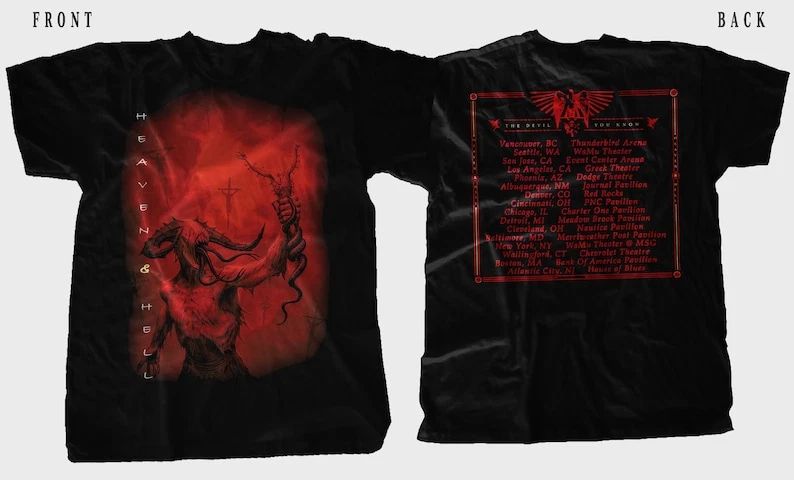 New D T G printed T-shirt - HEAVEN & HELL- The Devil You Know Unisex T-shirt, Sweatshirt, Hoodie, Long Sleeve Tee - T-Shirt, Sweatshirt, Hoodie