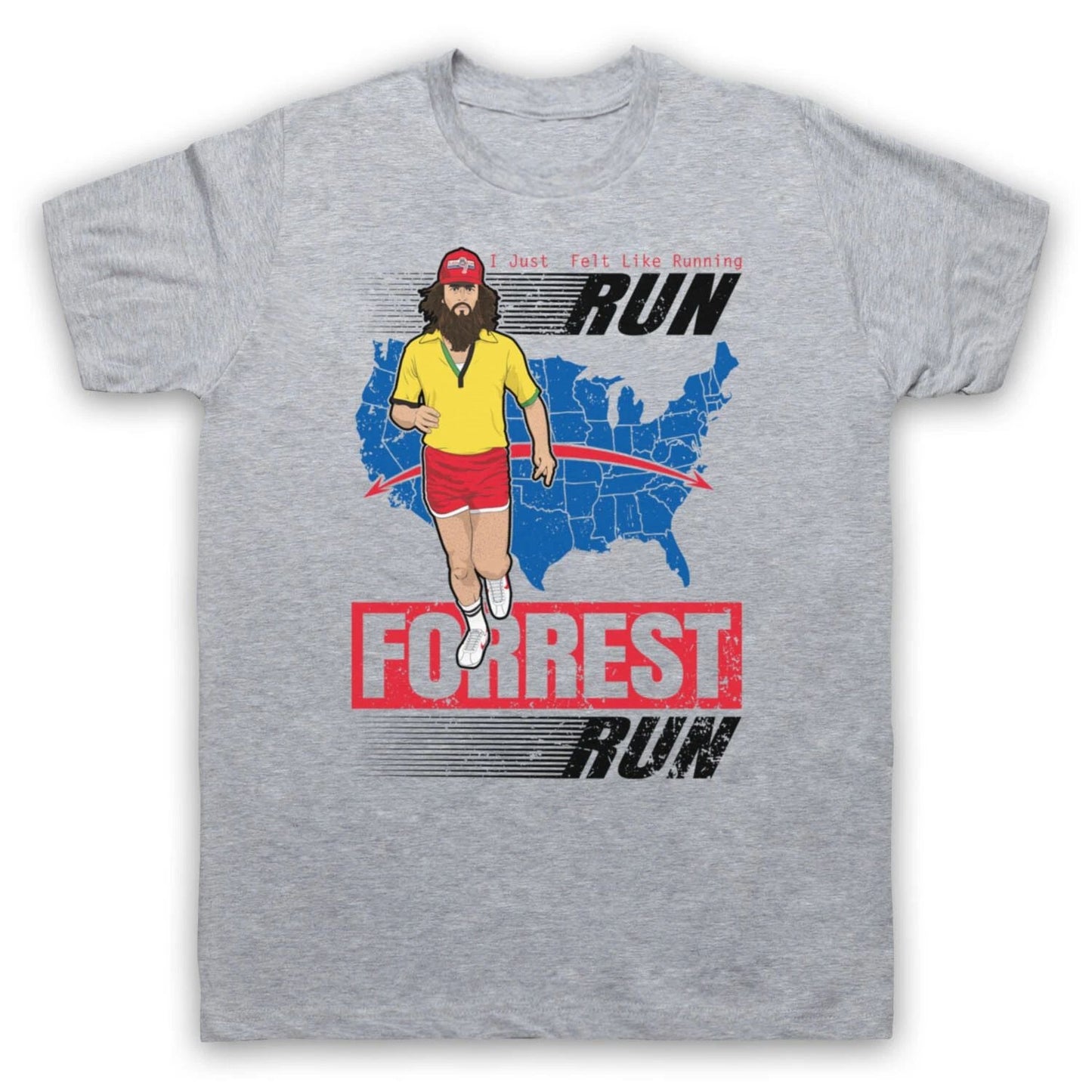 FORREST GUMP RUN FORREST RUN I JUST FELT LIKE RUNNING MENS & WOMENS T-SHIRT Unisex T-shirt, Sweatshirt, Hoodie, Long Sleeve Tee - T-Shirt, Sweatshirt, Hoodie