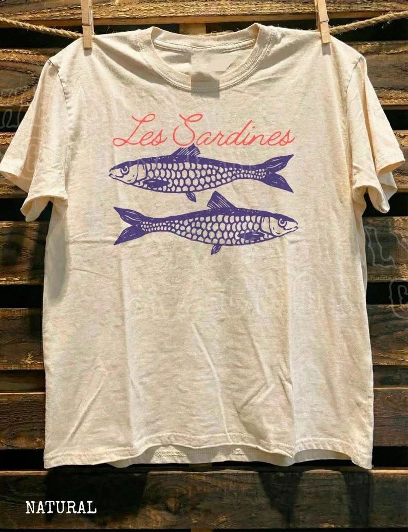 Sardine Shirt Vintage Seafood Graphic Tee Tinned Fish Lover Gift Retro Canned Unisex T-shirt, Sweatshirt, Hoodie, Long Sleeve Tee - T-Shirt, Sweatshirt, Hoodie