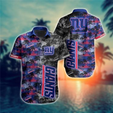 New York Giants Tropical Sunset Hawaiian Shirt Unisex T-shirt, Sweatshirt, Hoodie, Long Sleeve Tee - T-Shirt, Sweatshirt, Hoodie