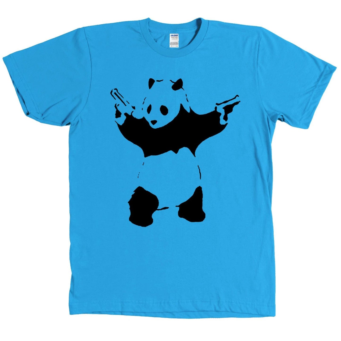 Banksy Panda With Guns Stencil Graffiti Shirt - MULTIPLE COLORS Unisex T-shirt, Sweatshirt, Hoodie, Long Sleeve Tee - T-Shirt, Sweatshirt, Hoodie