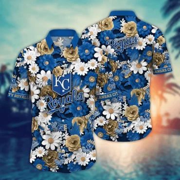 Kansas City Royals Garden Bloom Hawaiian Shirt Unisex T-shirt, Sweatshirt, Hoodie, Long Sleeve Tee - T-Shirt, Sweatshirt, Hoodie