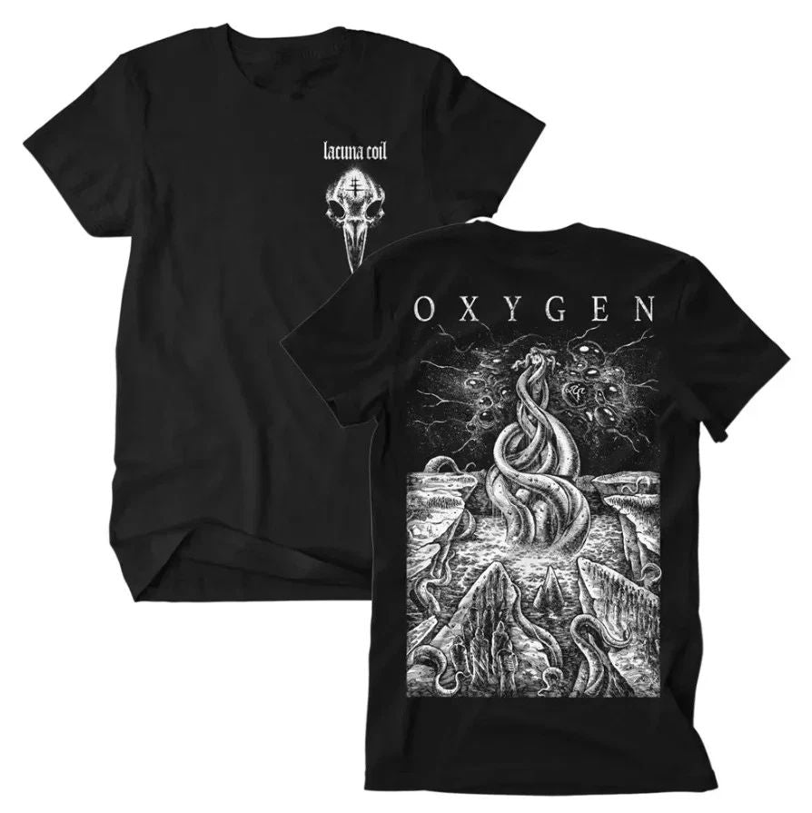 Lacuna Coil X Merch Jungle Collab Collection Oxygen Two Sided Unisex T-Shirt Unisex T-shirt, Sweatshirt, Hoodie, Long Sleeve Tee - T-Shirt, Sweatshirt, Hoodie