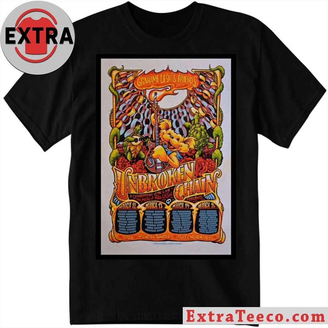 Grahame Lesh & Friends Unbroken Chain 2026 Four Day Poster Shirt Unisex T-shirt, Sweatshirt, Hoodie, Long Sleeve Tee - T-Shirt, Sweatshirt, Hoodie
