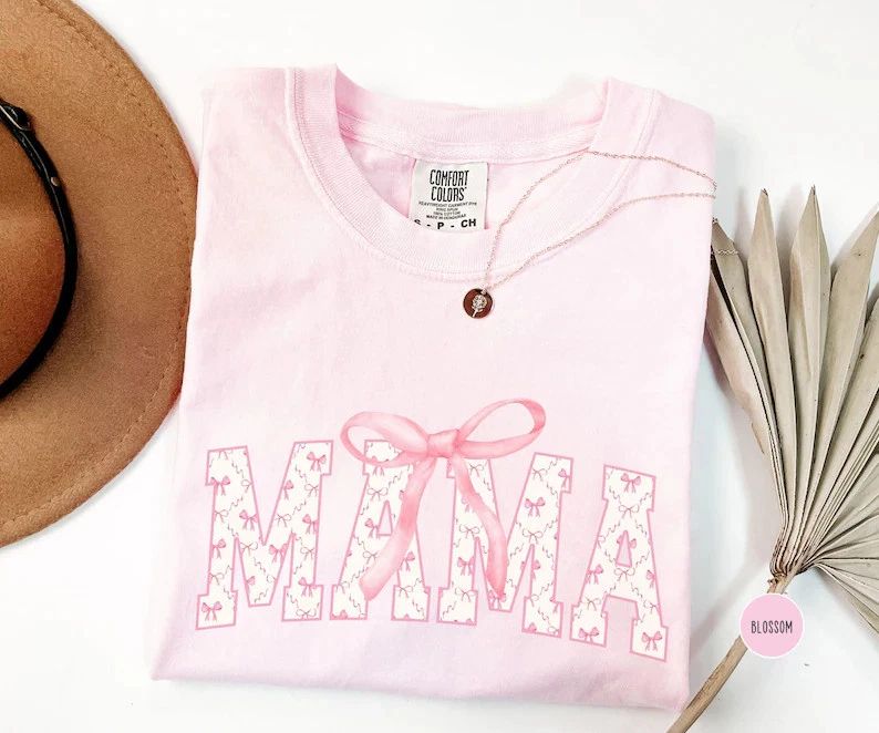 Pink Bow Mama Cute Comfort Tee Unisex T-shirt, Sweatshirt, Hoodie, Long Sleeve Tee - T-Shirt, Sweatshirt, Hoodie