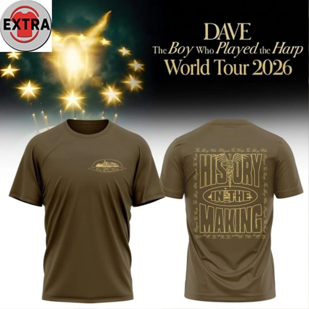 Dave The Boy Who Played The Harp World Tour 2026 Logo Two Sided Shirt Unisex T-shirt, Sweatshirt, Hoodie, Long Sleeve Tee - T-Shirt, Sweatshirt, Hoodie
