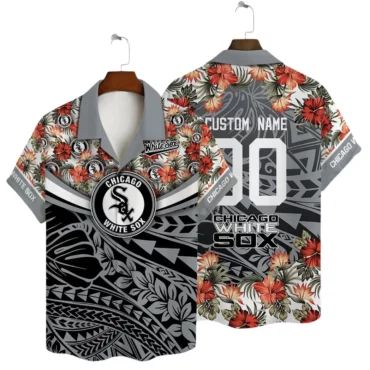 Personalized Chicago White Sox Flower Pattern Hawaiian Shirt Unisex T-shirt, Sweatshirt, Hoodie, Long Sleeve Tee - T-Shirt, Sweatshirt, Hoodie