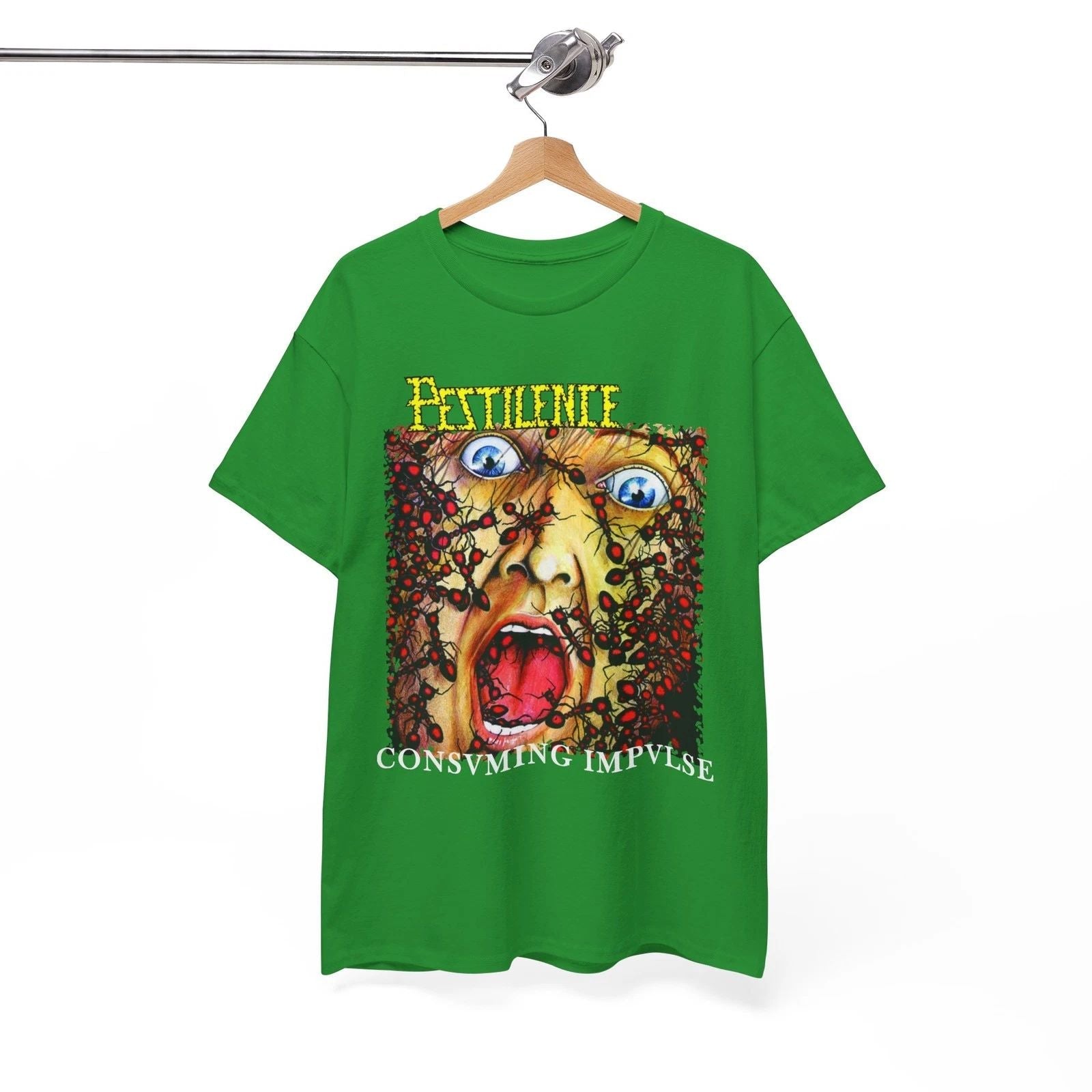 Pestilence Consuming Impulse T-Shirt, BLACK and Irish Green T-SHIRT, Unisex Tee Unisex T-shirt, Sweatshirt, Hoodie, Long Sleeve Tee - T-Shirt, Sweatshirt, Hoodie