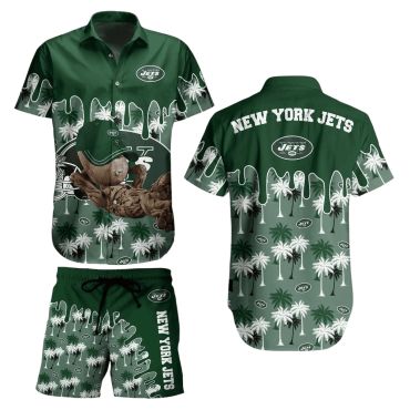 New York Jets Palm Drift Hawaiian Shirt Unisex T-shirt, Sweatshirt, Hoodie, Long Sleeve Tee - T-Shirt, Sweatshirt, Hoodie