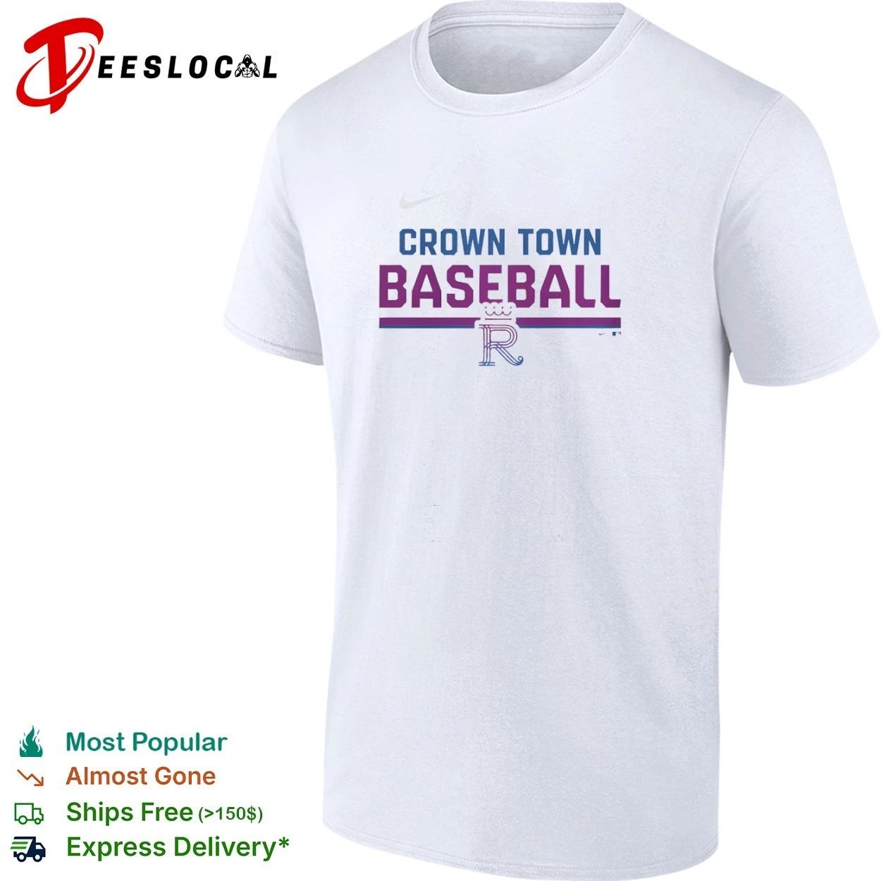 Crown Town Baseball Kansas City Royals T-shirt Unisex T-shirt, Sweatshirt, Hoodie, Long Sleeve Tee - T-Shirt, Sweatshirt, Hoodie