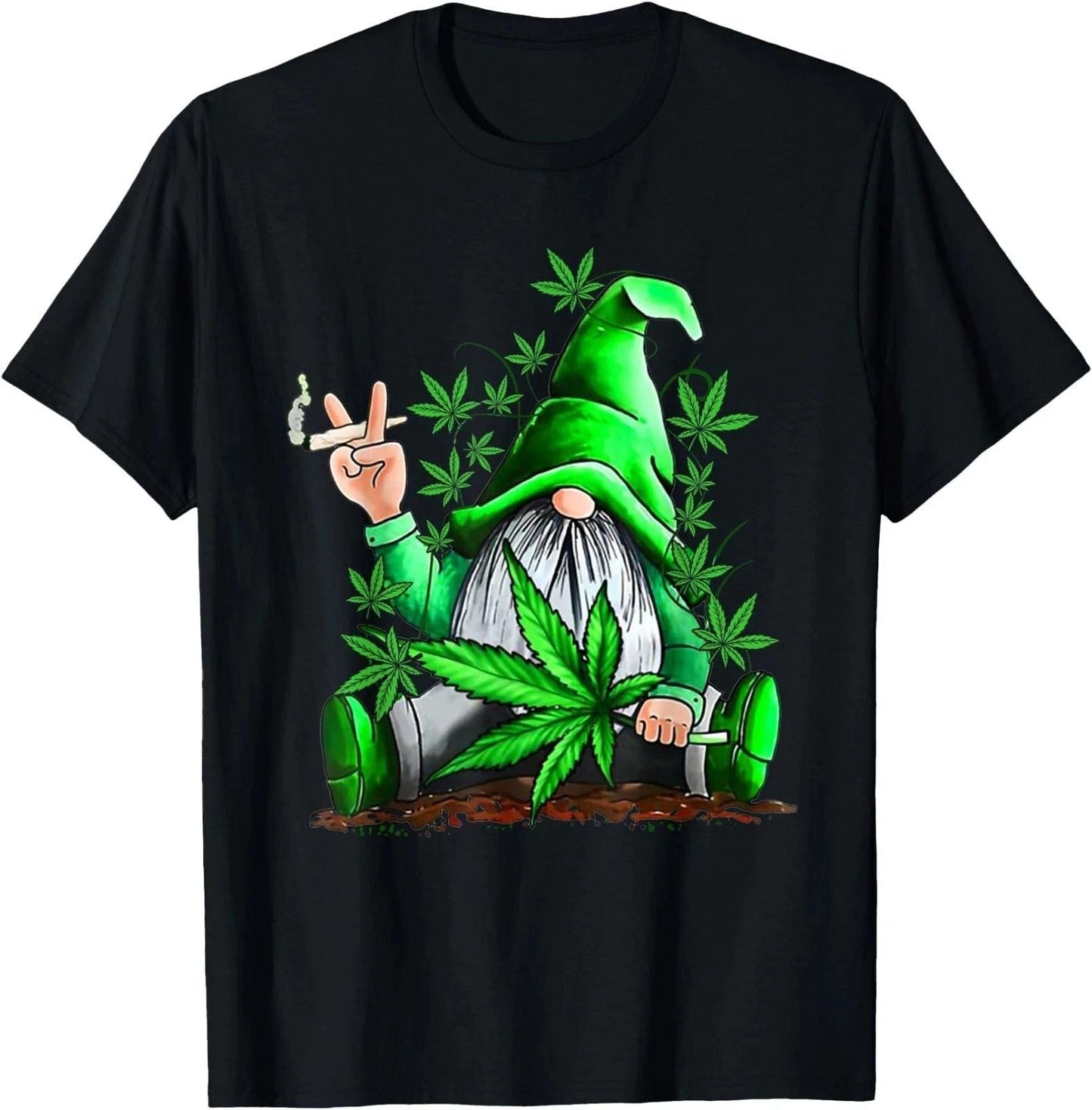 Funny Gnome Pot Leaf 420 Marijuana Weed Cannabis Smoking T-Shirt, Unisex Tee Unisex T-shirt, Sweatshirt, Hoodie, Long Sleeve Tee - T-Shirt, Sweatshirt, Hoodie