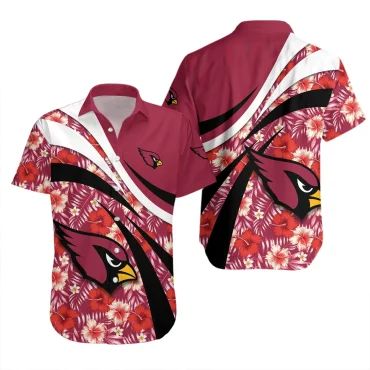 Arizona Cardinals Tropical Hibiscus Hawaiian Shirt Unisex T-shirt, Sweatshirt, Hoodie, Long Sleeve Tee - T-Shirt, Sweatshirt, Hoodie