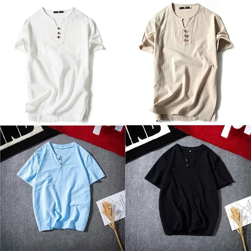 T-shirt Men's Retro Cotton and Linen Trendy T-shirt Short-Sleeved Half Sleeves Unisex T-shirt, Sweatshirt, Hoodie, Long Sleeve Tee - T-Shirt, Sweatshirt, Hoodie