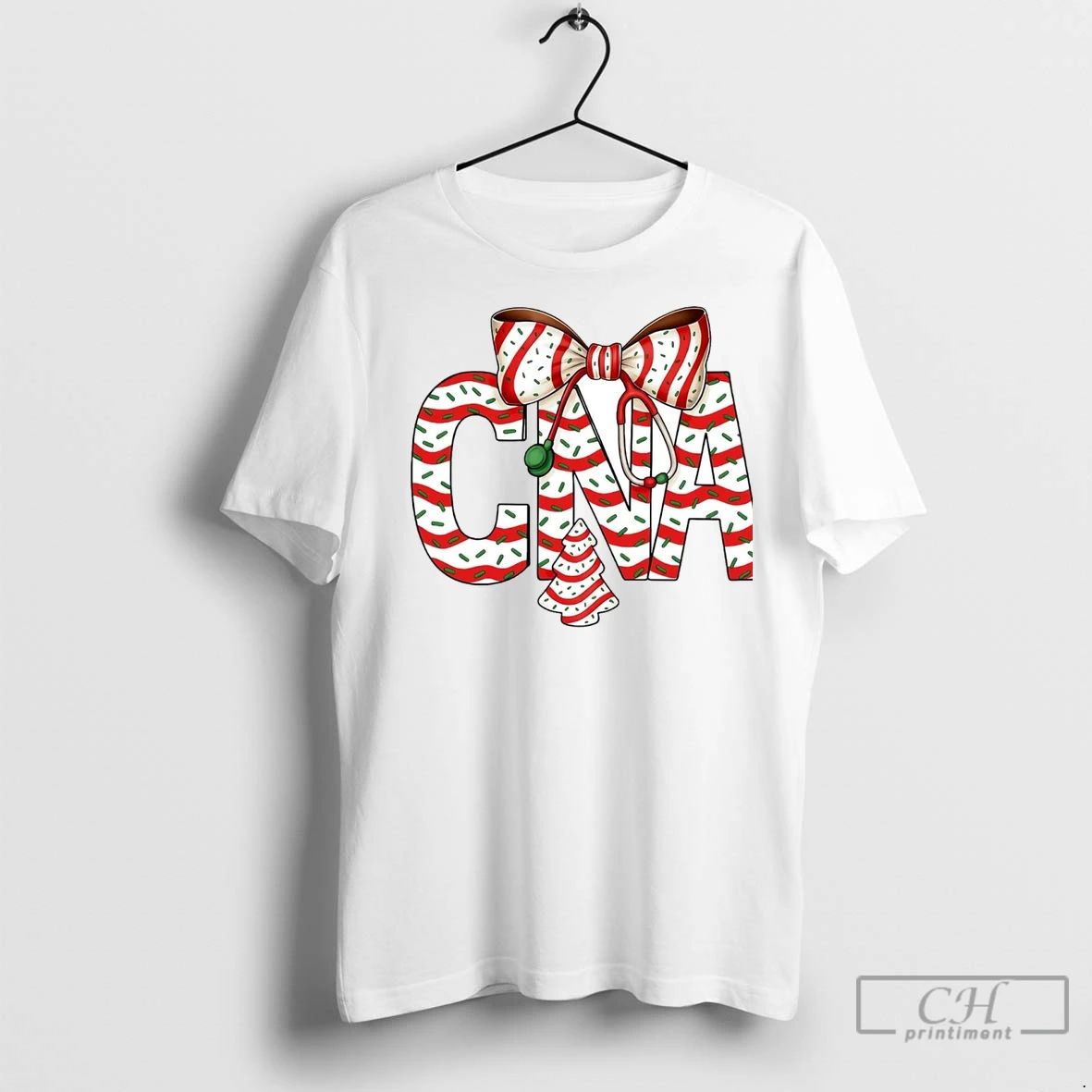 Premium Cna Nurse Christmas Tree Cake Unisex T-shirt, Sweatshirt, Hoodie, Long Sleeve Tee - T-Shirt, Sweatshirt, Hoodie