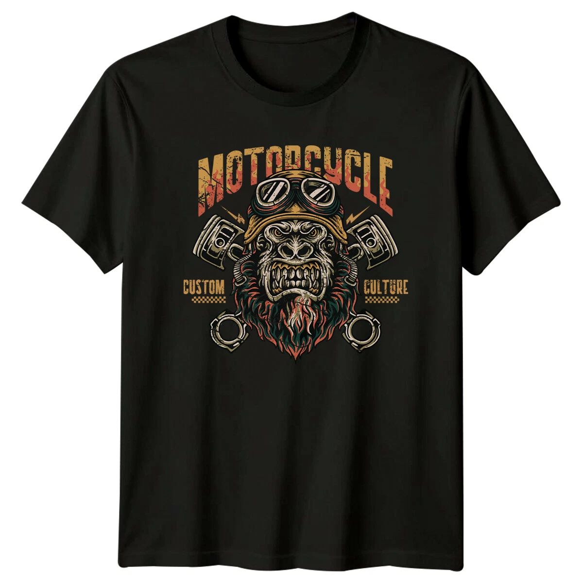 Motorcycle Custom Culture Gorilla Biker Mens T-Shirt Womens Graphic Unisex Top Unisex T-shirt, Sweatshirt, Hoodie, Long Sleeve Tee - T-Shirt, Sweatshirt, Hoodie