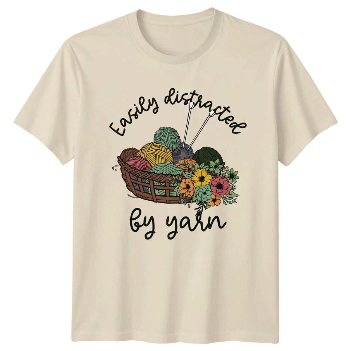 Easily Distracted By Yarn T-Shirt Knitting Crochet Gift For Him And Her Unisex T-shirt, Sweatshirt, Hoodie, Long Sleeve Tee - T-Shirt, Sweatshirt, Hoodie