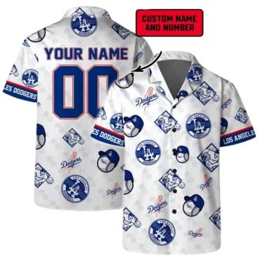 Los Angeles Dodgers Custom Name Hawaiian Shirt Unisex T-shirt, Sweatshirt, Hoodie, Long Sleeve Tee - T-Shirt, Sweatshirt, Hoodie