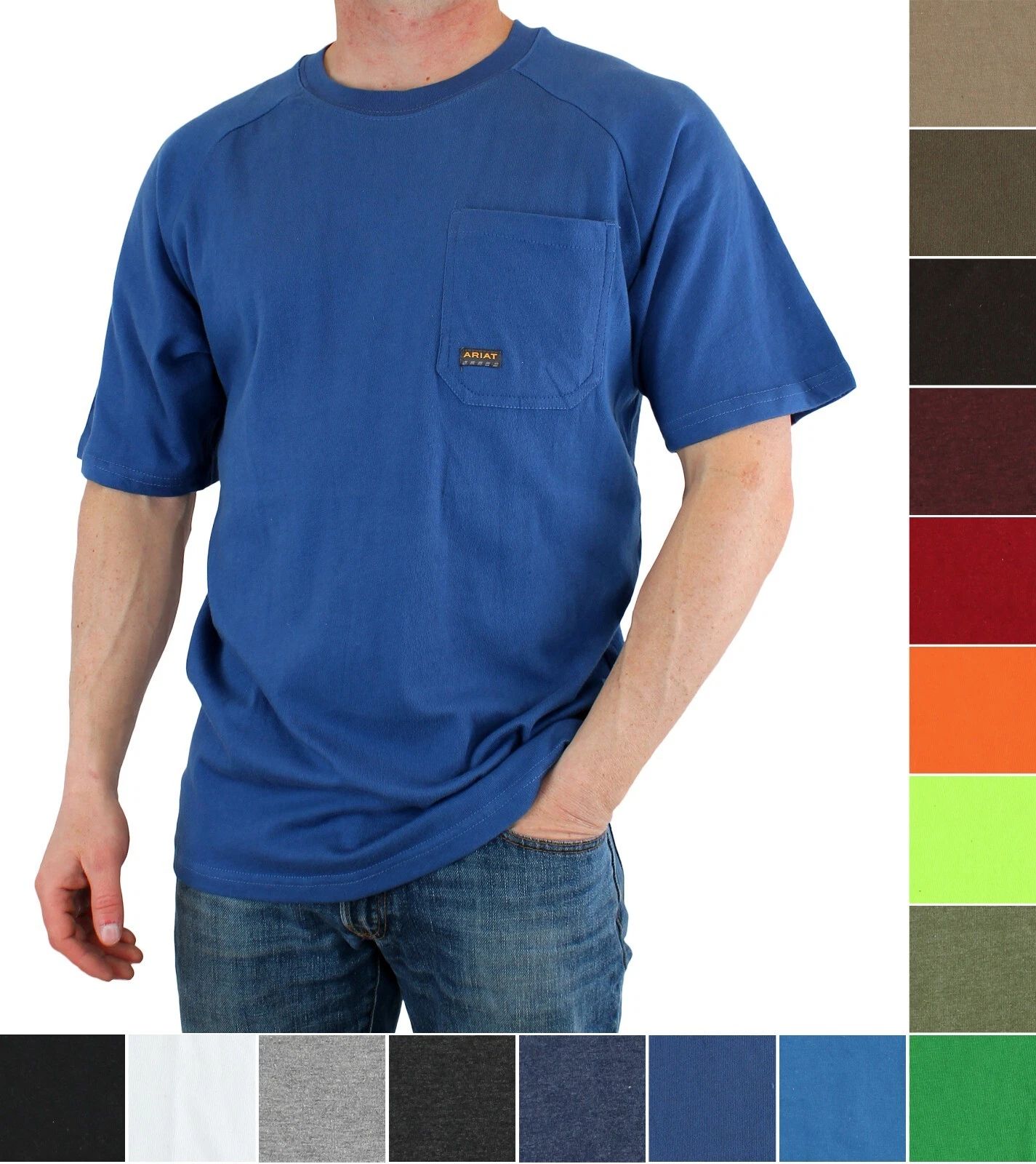 Ariat Rebar Men's T-Shirt Cotton Strong, Raglan Short Sleeve, Basic Pocket Tee Unisex T-shirt, Sweatshirt, Hoodie, Long Sleeve Tee - T-Shirt, Sweatshirt, Hoodie