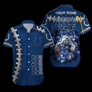 Personalized Indianapolis Colts Blue Wave Island Hawaiian Shirt Unisex T-shirt, Sweatshirt, Hoodie, Long Sleeve Tee - T-Shirt, Sweatshirt, Hoodie