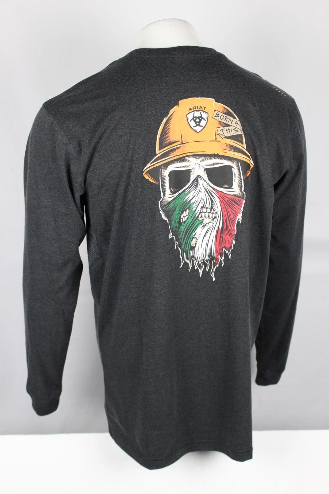 Ariat Men's Rebar Workman Born For This T Shirt Long Sleeve Charcoal Mexico Unisex T-shirt, Sweatshirt, Hoodie, Long Sleeve Tee - T-Shirt, Sweatshirt, Hoodie