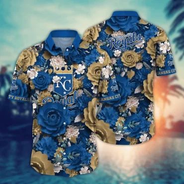 Kansas City Royals Floral Crown Hawaiian Shirt Unisex T-shirt, Sweatshirt, Hoodie, Long Sleeve Tee - T-Shirt, Sweatshirt, Hoodie