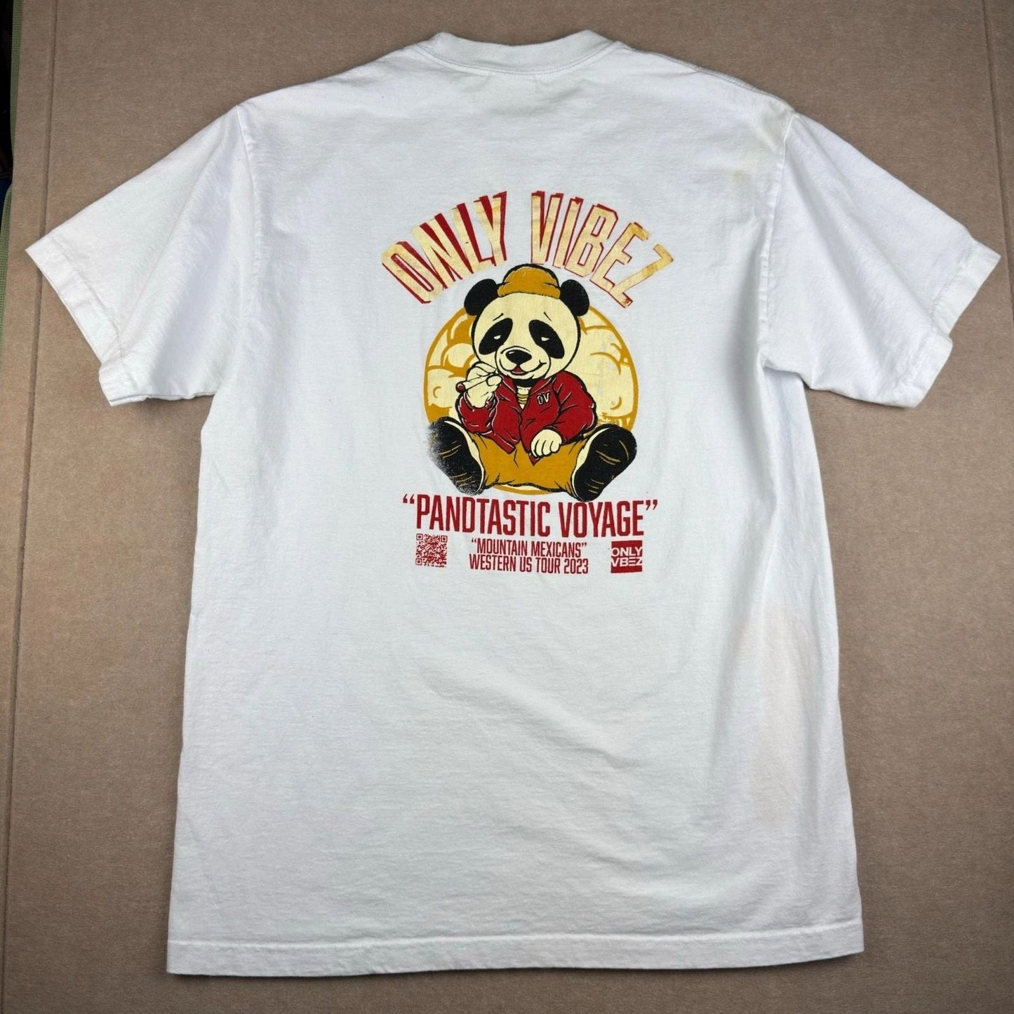 Only Vibez Shirt Men L White Panda Mt. Mexicans Pandtastic Voyage Tour 2023 Tee Unisex T-shirt, Sweatshirt, Hoodie, Long Sleeve Tee - T-Shirt, Sweatshirt, Hoodie