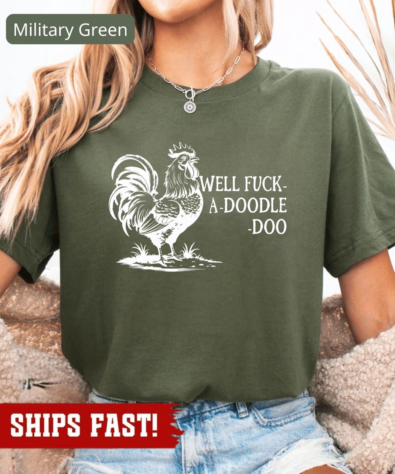 Farm Rooster tshirt, Well Fuck-a-doodle-doo tshirt, Humorous Adult Shirt, Barn A Unisex T-shirt, Sweatshirt, Hoodie, Long Sleeve Tee - T-Shirt, Sweatshirt, Hoodie