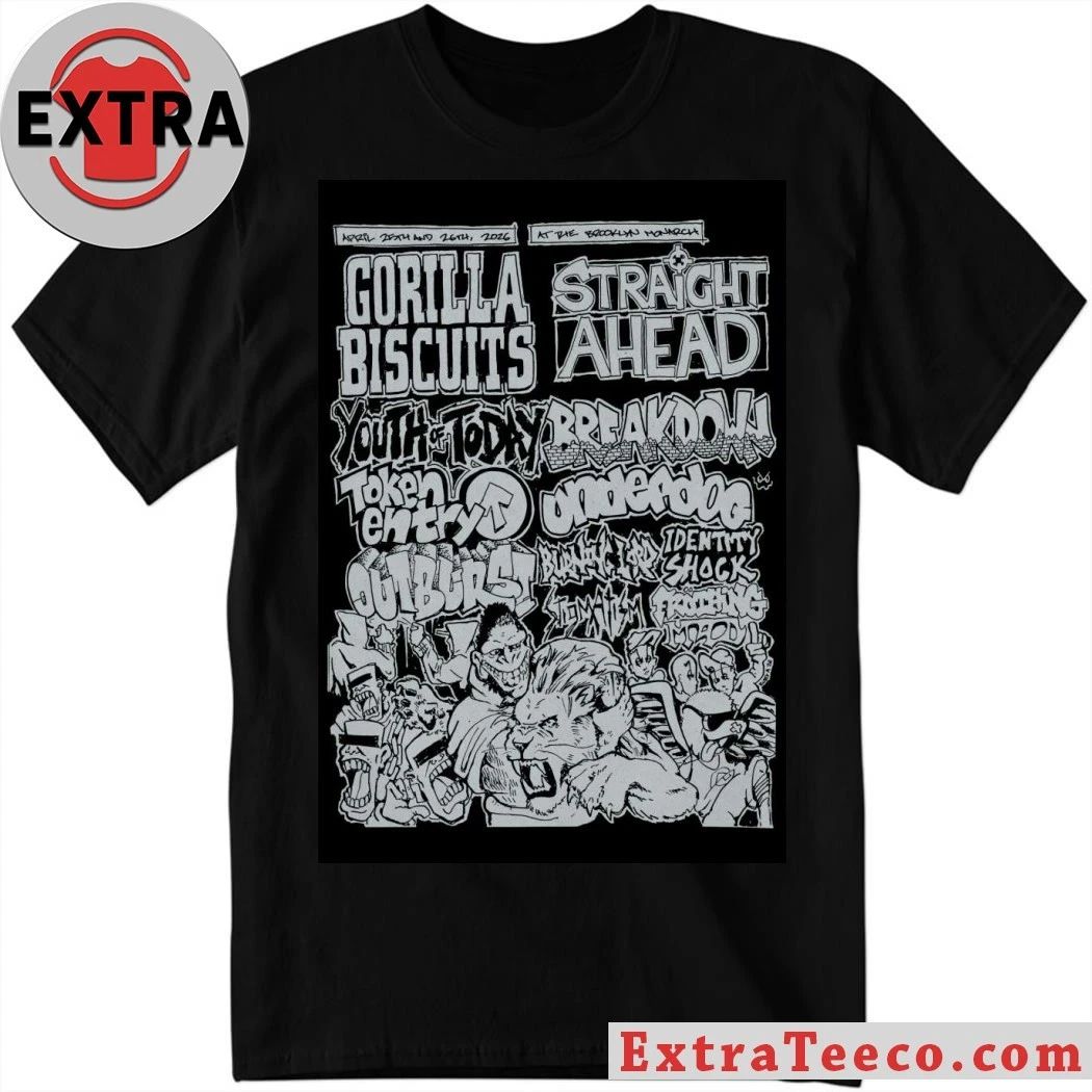 April 25-26, 2026 Monarch Gorilla Biscuits Straight Ahead Poster T-Shirt Unisex T-shirt, Sweatshirt, Hoodie, Long Sleeve Tee - T-Shirt, Sweatshirt, Hoodie