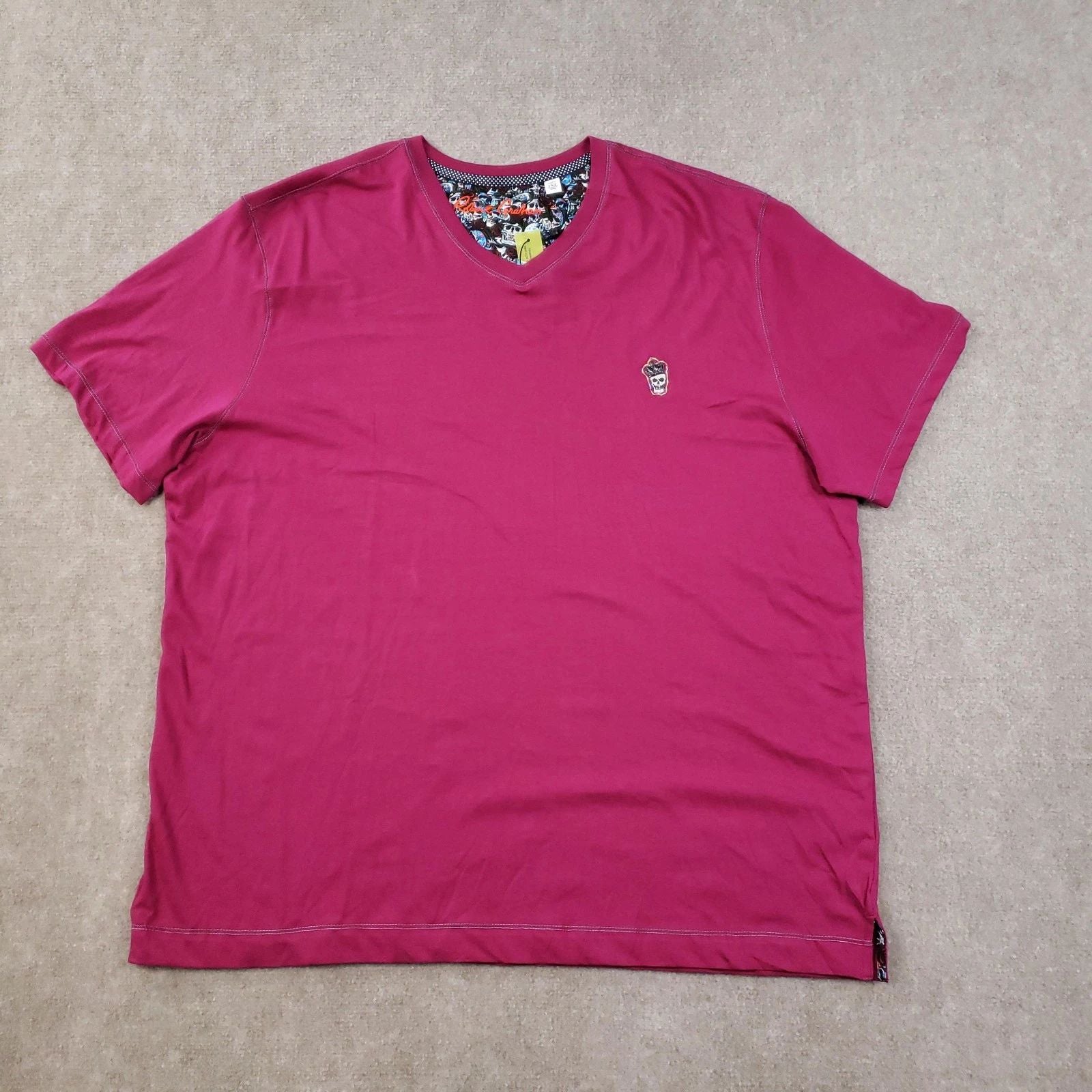 Robert Graham Shirt Mens 2XL Raspberry Damien Classic Fit V-Neck Skull Logo NWT Unisex T-shirt, Sweatshirt, Hoodie, Long Sleeve Tee - T-Shirt, Sweatshirt, Hoodie