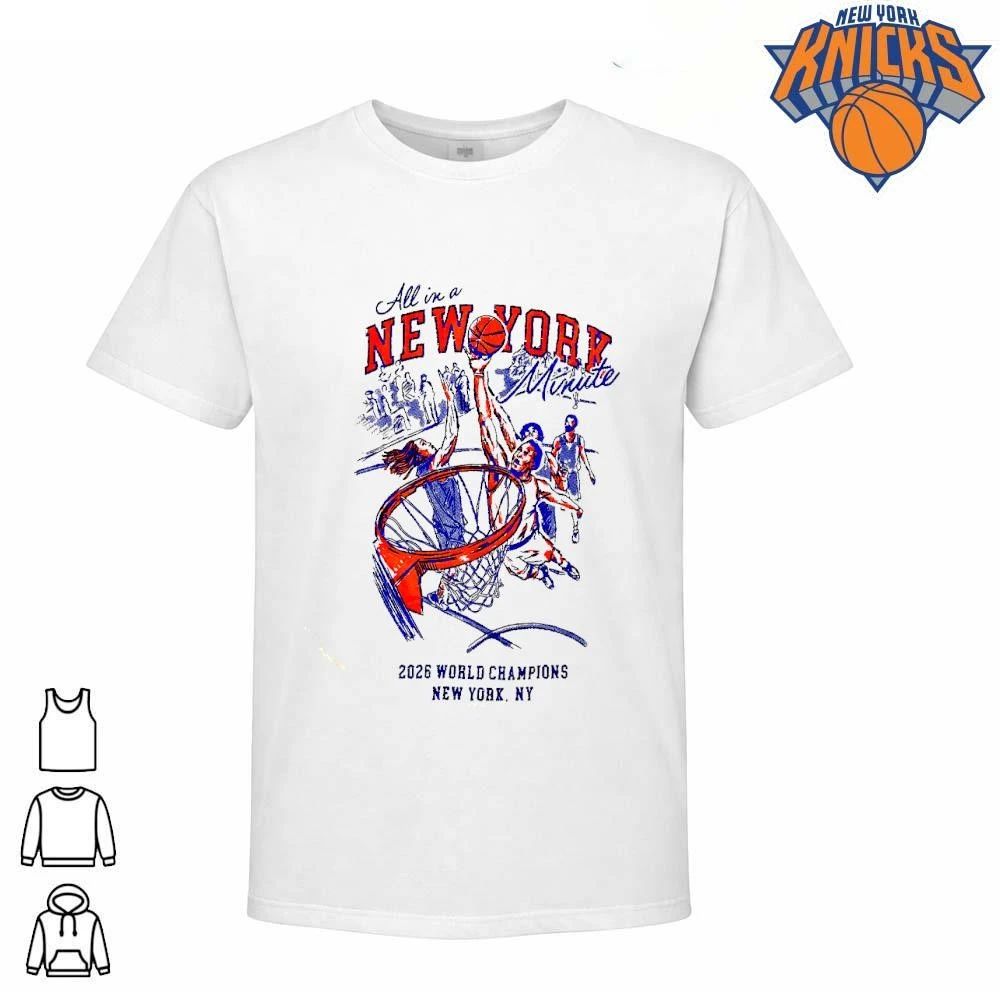 All In A New York Minute 2026 World Champions Basketball Sketch Shirt Unisex T-shirt, Sweatshirt, Hoodie, Long Sleeve Tee - T-Shirt, Sweatshirt, Hoodie