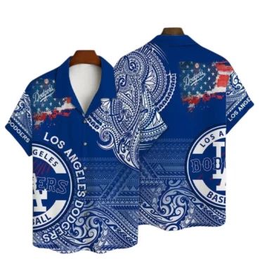 Los Angeles Dodgers Tribal Americana Hawaiian Shirt Unisex T-shirt, Sweatshirt, Hoodie, Long Sleeve Tee - T-Shirt, Sweatshirt, Hoodie