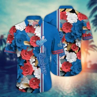 Los Angeles Dodgers Floral Vibe Hawaiian Shirt Unisex T-shirt, Sweatshirt, Hoodie, Long Sleeve Tee - T-Shirt, Sweatshirt, Hoodie