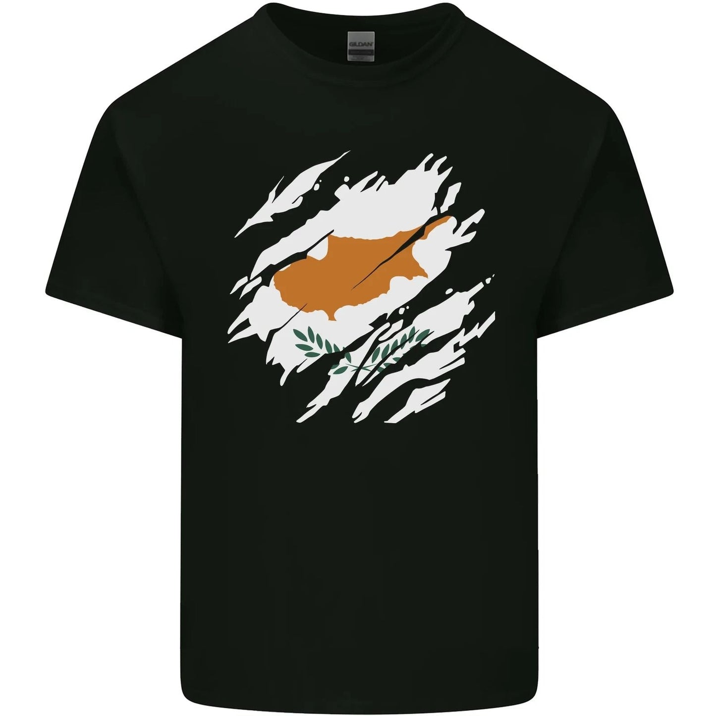 Torn Cyprus Flag Cypriot Day Football Mens Cotton T-Shirt Tee Top Unisex T-shirt, Sweatshirt, Hoodie, Long Sleeve Tee - T-Shirt, Sweatshirt, Hoodie