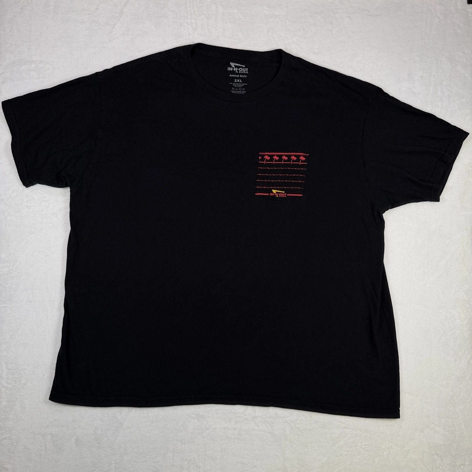 In-N-Out Burger Men's Graphic T-Shirt Size 2XL Black Animal Style Pocket Print Unisex T-shirt, Sweatshirt, Hoodie, Long Sleeve Tee - T-Shirt, Sweatshirt, Hoodie