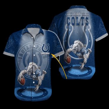 Personalized Indianapolis Colts Tropic Touchdown Hawaiian Shirt Unisex T-shirt, Sweatshirt, Hoodie, Long Sleeve Tee - T-Shirt, Sweatshirt, Hoodie